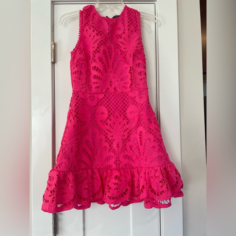 Aqua Fuchsia Lace Kids Dress